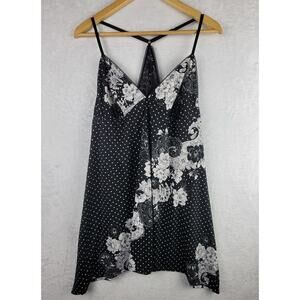 Slip Dress Babydoll Lingerie XL Black White Floral Knit Romantic Whimsigoth